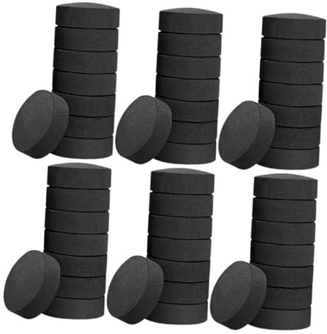 FONDOTIN Carbón Vegetal para Barbacoa y Estufa Pastillas De Carbón 40 Mm 70 Unidades para Parrilla Exterior Cocina y Camping Fácil Encendido Multifuncional Sin Humo