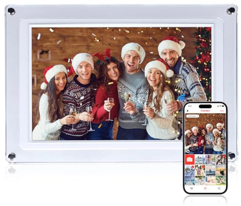 Rollei Smart Frame WiFi 109 elektronisk digital bildram Frameo WLAN digital fotoram 10,1 tum, 1280 x 800 IPS, pekskärm 32 GB minne akryl, digital fotoram-digitalram