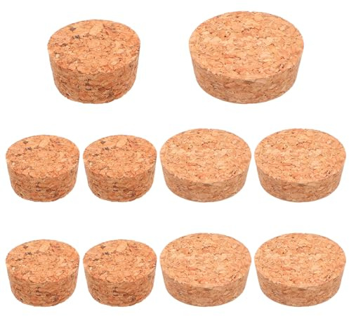 10 Pcs 2 Sizes Wine Bottle Stopper, Tapered Cork Plugs, Large Wooden Stoppers, 1.5 to 1.9 Inch Diameter, Natural Soft Wood Corks for Wine, Beer, Jars, DIY Crafts, Bottles Ornaments
