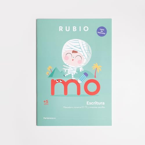 Escritura letra de imprenta +5 años Script | RUBIO | Abecedario, números (0-9) y oraciones sencillas. (Escritura con Letra de Imprenta RUBIO)