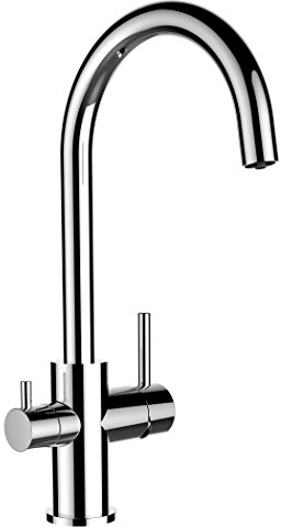 VIZIO NIEDERDRUCK 3 Wege Wasserfilter Chrom Küchenarmatur/Profi/Restaurant/Haus Wasserhahn für alle gaengigen filtersysteme geeignet/Mit U schwenkbarem Auslauf