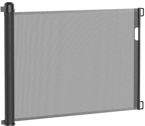 NAIZY Cancelletto di Sicurezza a Scomparsa Regolabile da 0-180cm per Porte e Scale, Adatto per Interni ed Esterni - Nero