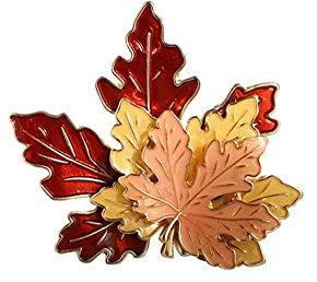 QUUPY Broche en métal en forme de feuille d'érable - Broche rétro à l'huile - Broche de Thanksgiving - Motif feuilles d'automne - Cadeau de décoration - Accessoire de bijoux