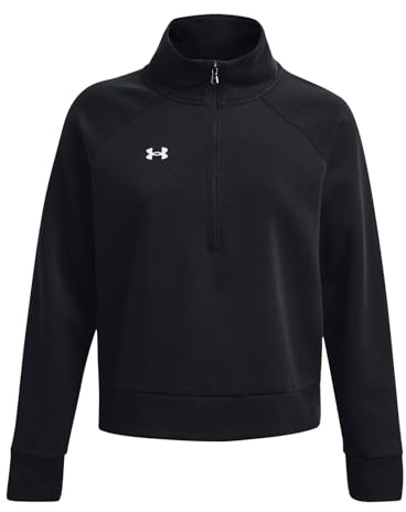 Under Armour Women's Rival Fleece Half Zip, 001 BLACK, LG