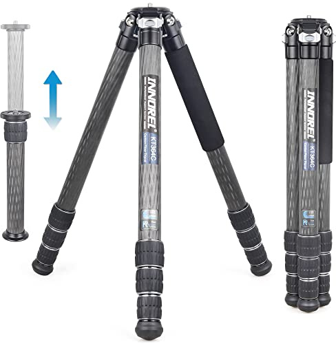 INNOREL KT364C - Kompakt kamerastativ i kolfiber 36 mm rör Professionellt resestativ för digital DSLR videokamera Videokamera Heavy Duty Camera Stand Belastning 30kg med Center Column