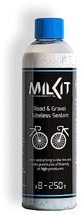 milKit Tubeless Dichtmilch für Rennrad & Gravel, in 250 ml Flasche - Fahrrad Reifendichtmittel - Dichtmilch Tubeless Milch Fahrradreifen Dichtmittel