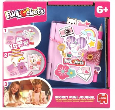 Funlockets Il Mio Mini Diario a Segreti - Diario Personalizzabile! Trova Le Chiavi & scopre I misteri; più di 15 Sorprese Dentro! Giocattolo Creativo, Bambino, cancelleria, Ragazza, da 6 Anni