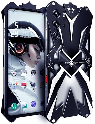 QISUO Luxury Aluminum Metal Shockproof Cover Compatible with ZTE nubia Red Magic 9 Pro/RedMagic 9 Pro Plus (Color : Black, Size : For RedMagic9 Pro Plus)