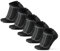 DANISH ENDURANCE Ankle Running Socks, Trainer Socks, Anti Blister, for Sports, Men & Women, Unisex, 5 Pack, Black/Grey, 6-8