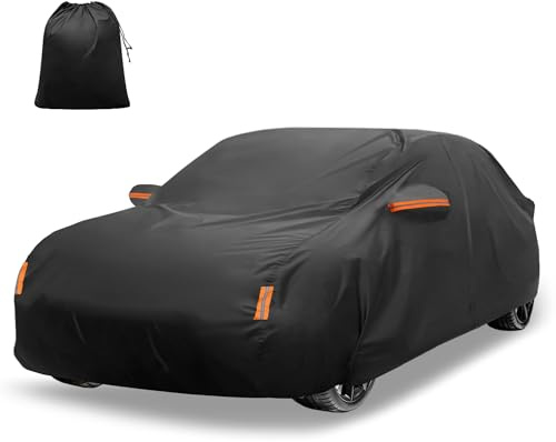 X AUTOHAUX Premium Car Cover for Tesla Model 3 (2017-2025) - Waterproof, Windproof, and All-Weather Protection with Door Zipper, 210D-PU Material