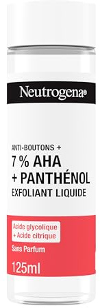 Neutrogena | Anti-Button Flüssiges Peeling + 7% AHA + Panthenol (125 ml) – Anti-Pickel-Gesichtspflege mit Glykolsäure + Zitronensäure – Peeling für zu Akne neigende Haut ohne Parfüm