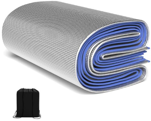 Tappetino per dormire in schiuma EVA Spessore 4mm Coperta da campeggio Foglio di alluminio durevole Materassino per dormire Tappetino per tenda isolante pieghevole(2m x 2m)