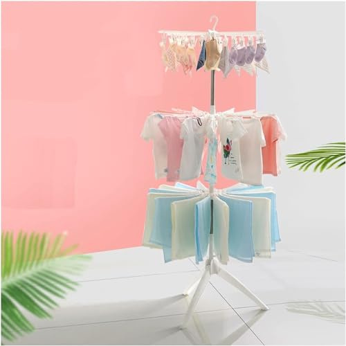 IOJKJGYTF Tendedero de Ropa Multifuncional de múltiples Capas con Forma de Paraguas, tendedero de Suelo Plegable, tendedero de Ropa