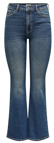 JdY Kathy Hw Jean évasé DNM, Bleu foncé Denim, L / 32L
