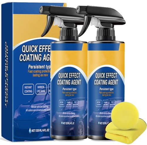Car Coating Spray,Quick Effect Coating Agent,Car Scratch Repair Spray,Waterless Wash Quick Effect Scratch Polish (2PCS)