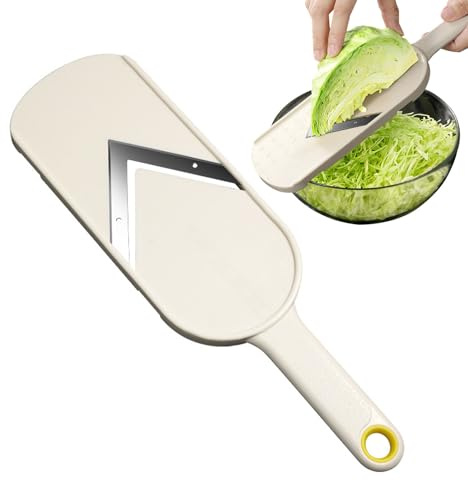 Rallador de ensalada multifunción – Trituradora de col y verduras de acero inoxidable | Rebanadora manual antioxidante para patatas, pepinos, rábano | Utensilio