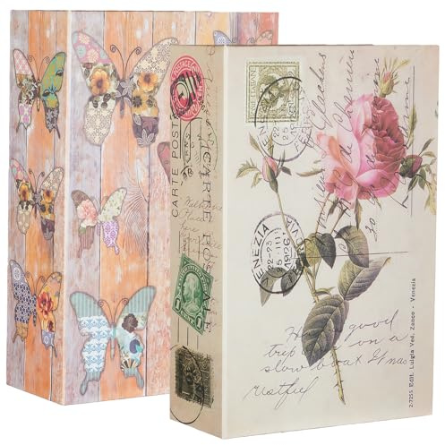 2 pezzi cassaforte a forma di libro con serratura a combinazione, 18 x 11,5 x 5,5 cm cassaforte a forma di libro con chiave - Cassaforte per casa e ufficio, libro finto cassaforte scatola portaoggetti