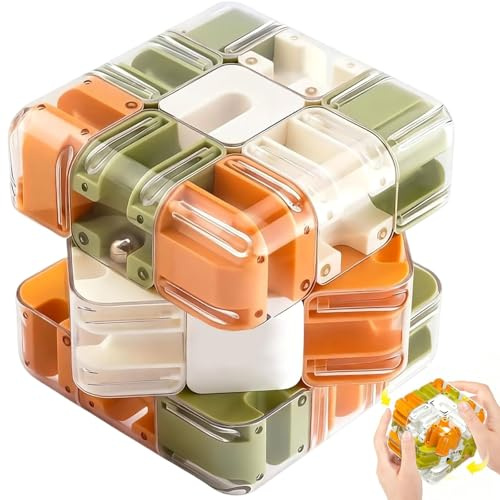 Large 3D Labyrinth Cube Puzzle, Sfida di Labirinto 3x3, Sfida Logica Cubo Puzzles Labirinto, Fidgets Gioco di Labirinto 3D con Pallina Rotante per Bambini e Adulti (B)