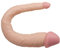 Doppio dildo – 36 cm realistica riproduzione del pene – Aden naturali in materiale morbido e testicoli goffrati – con ventosa per Strapon o Harness – per donne, uomini e coppie