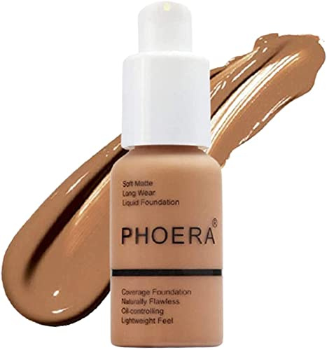 Aquapurity Phoera® Full Coverage Foundation Soft Matte Oil Control Concealer 30ml Flawless Cream Smooth Long Lasting 24HR UK (F106)