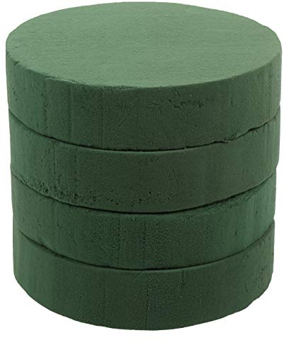 CLISPEED 4Pcs Blumenschaum für Frische Und Künstliche Blumen Trocken Und Nasse Runde Blumensteine ​​Grüne Floriststyroporblöcke für Frühling Frische Blumenarrangement Hochzeitsgeburtstage