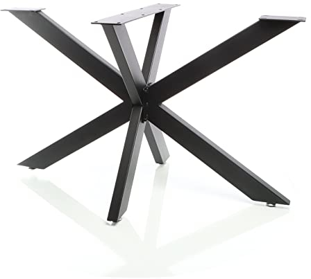 XPOtool Tischbeine aus Stahl Spidergestell 43x58x98cm in Schwarz Tischkufen Tischgestell Tischuntergestell mit Spider-Profil