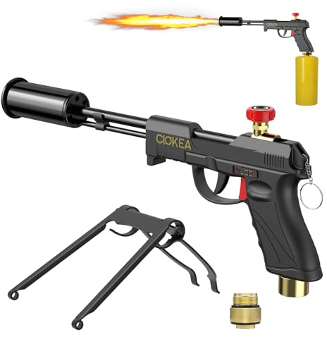 POWERFUL Propane Torch, 4500°, Adjustable Kitchen Cooking Torch with Safety Lock, Culinary Grill Torch for Charcoal Starter, BBQ, Sous Vide & Searing Steak, 700,000BTU