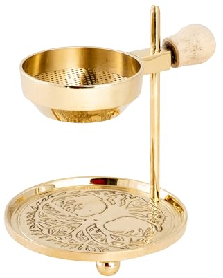NKlaus Teelicht Verstellbares Räucherstövchen 11cm hoch Gold Accessoire für Weihrauch 15864