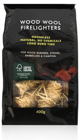 KHAPALWAK Quickflame Wood Wool Firelighters -Eco-Friendly Firestarters for Campfires, QuickFire Wool, Wood Burning