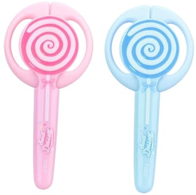 KGDUYC 2 Stück Kinderschere, Kinder Bastelschere Vorschule Training Schere Kinder Sicherheit Schere Art Craft Schere,bastelschere kinder,schere kleinkind,zick zack schere,scheren set，Lutscherform