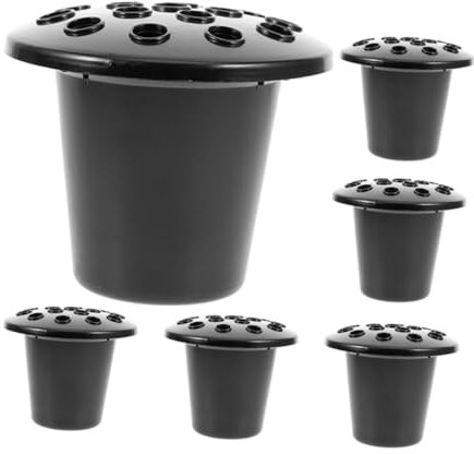 Mipcase Vase à Fleurs Commémoratives Décor de Pierre Tombale Noire Insertion Facile pour Cimetière Et Utilisation en Extérieur