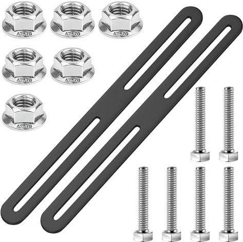 Lot de 2 fixations pour boîte aux lettres de clôture - 275 x 5 mm - Fixation de boîte aux lettres - Noir