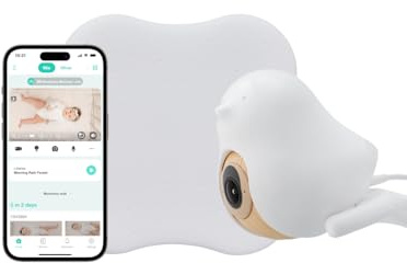 CuboAi Sleep Safety Bundle for Proactive Safety Alerts & Breathing Motion Detection: 2.5K QHD Night Vision WiFi Baby Monitor Camera, 2-way Audio, Temperature & Humidity Sensor, Lullabies & App Control
