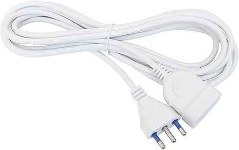 SQUADO Prolunga Lineare 5 Metri, Cavo Elettrico Spina 10/16A Bipasso 5MT, Bianco