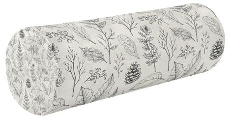 Eraedgza Plant Sketch? Neck Roll Pillow for Neck Soft Bolster Round Pillow with Memory Foam Removable Cover for Sleep