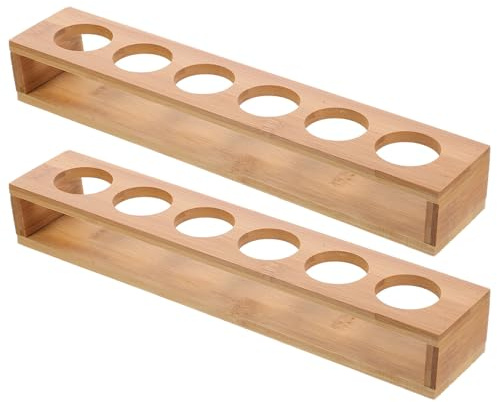 RUNROTOO 2 porta bicchierini da shot - Porta bicchierini da shot in per bar domestico - Supporto per bicchieri da vino a 6 fori (1,5) per feste, ristoranti e uso commerciale