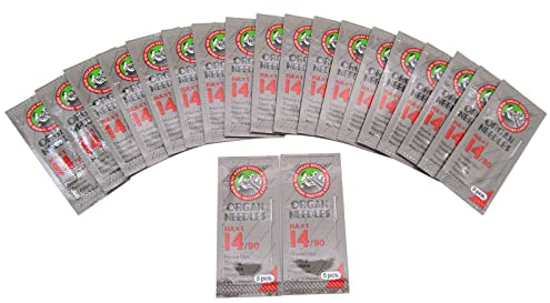 Organ nadel in durchsichtiger CKPSMS-Plastikbox - Organ-HAX1-Nähnadeln -HAX1 ORGAN Nähnadeln Kompatibel mit/Ersatz für Singer Marke,Pfaff Marke,Brother Marke(Organ-HAX1 14/90 100PCS)