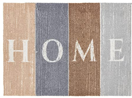 Rutschfester Teppich Wohnzimmer - Miabella Fußmatte innen - Küche Läufer Flur Schmutzfangmatte - Sauberlauf waschbar 50x70cm Holzbalken Home