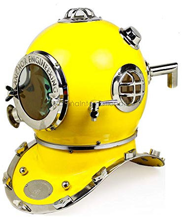 6 Scuba Diving Nautical Helmet | Maritime Schiff dekorative Helm | Nagina International (6 Zoll, Nickel Gelb)
