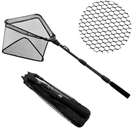 San Like Red de Pesca Plegable Telescópica, Red de Nailon Duradera, Redes Recubiertas de Goma, Sacaderas de Pesca Accesorios de Ppesca para Adultos
