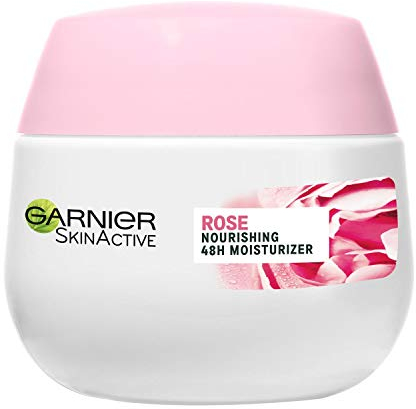 GARNIER, Tagescreme, Moisture+ Rose Floral Water für trockene & empfindliche Haut, 50 ml