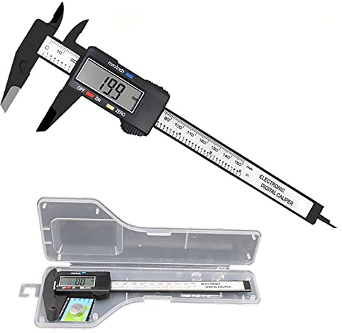 Simhevn Electronic Digital Calipers, inch and Millimeter Conversion,LCD Screen displays 0-6 Caliper Measuring Tool, Automatic Shutdown, Suitable for DIY/Jewelry Measurement (New150mm Black Plastic)