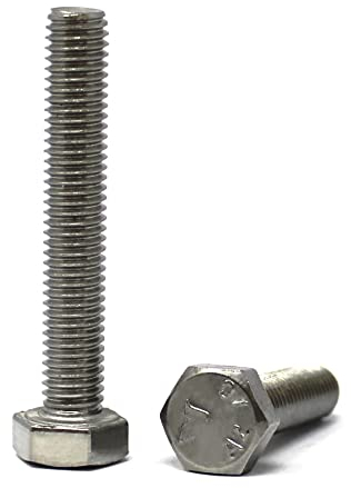 Sechskantschraube nach Norm DIN 933 / ISO 4017 rostfreier Edelstahl A2, V2A, Vollgewinde, Maschinenschraube (10 Stück, M6 x 60 mm)