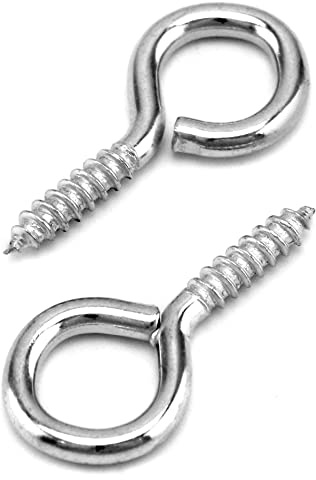 QWORK 60 st skruvhylsa, 40 x 19 mm, galvaniserade ringskruvar för hårdvara, gardinrep och hantverk