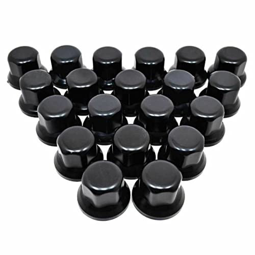 60 tapas de tuerca de rueda de 33 mm, de plástico, color negro, para camión, remolque, autobús, camión, vehículo LKW