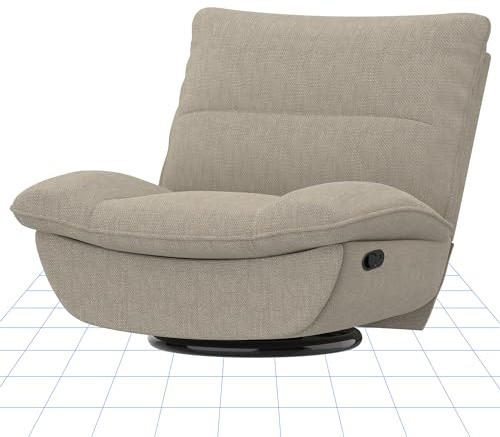 FLEXISPOT Poltrona Relax, Sedia Manuale, Poltrona Letto, Sedia Girevole con Dondolo, Poltrona per Soggiorno, Poltrona con Schienale Regolabile, Poltrona Reclinabile per Anziani e mamma Camera (Beige)