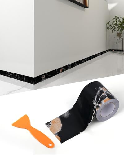 FBBULES Frise Murale Autocollante en PVC Décoratif Moulure Murale Adhésif Bordure Papier Peint Adhesive pour Salon Chambre Salle de Bain Cuisine Carreaux