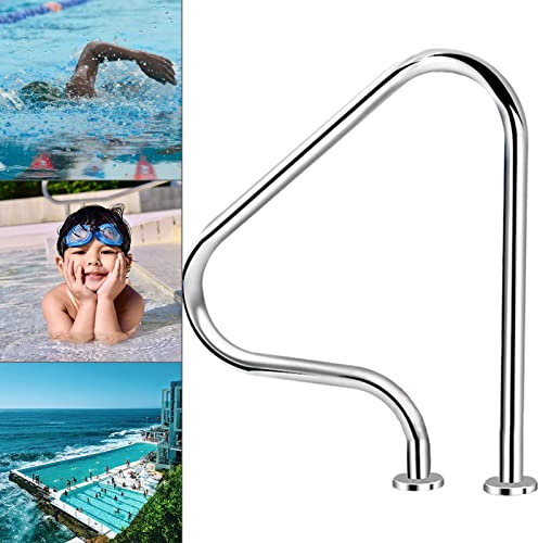 JXIPANUL Main Courante de Caca, Rail de Guidage de Piscine à Bride en Acier Inoxydable avec vis, marches de Piscine à 3 Arches, Barres d'appui d'échelle pour piscines intérieures et extérie