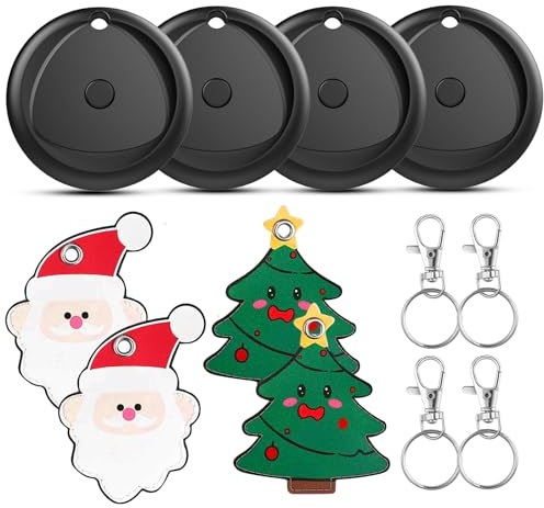 Air Tracker Tags 4 Pezzi, Smart Finder Localizzatore chiavi [solo iOS], Batteria Sostituibile, Impermeabile IP68, 80db, Autonomia di 365 giorni, Trova Chiavi/Portafoglio/Bagagli.