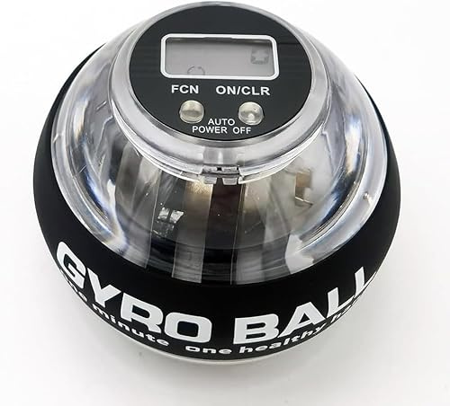 Wrist Power Gyro Ball with Counter, Curaball Torque Ball Hand Exerciser Grip Strength Trainer, Auto-Start Colorful LED Lighting